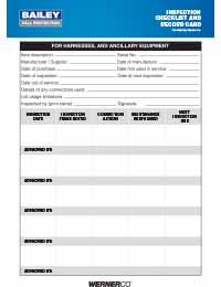 Bailey Fall Protection Inspection Record